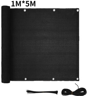 1Pc Balkon Hek Netto Wind Anti-Uv Zonnescherm Netto Onderdak Privacy Zonnebrandcrème Outdoor Luifel Balkon Tuin Zonnezeilen Cover zwart
