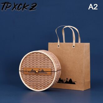 1pc Bamboo Woven Pattern Brick Tea Box For Pu'er Tea Empty Storage Box Party Decoration stijl A2