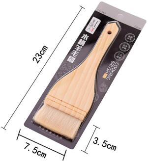 1Pc Barbecue Borstel Houten Handvat Wol Borstel Olie Borstel Bakken Bbq Insmeerborstel Keuken Bakken Tool groot