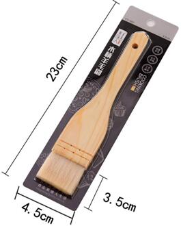 1Pc Barbecue Borstel Houten Handvat Wol Borstel Olie Borstel Bakken Bbq Insmeerborstel Keuken Bakken Tool midden