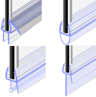 1pc Bath Shower Screen Door Seal Strip of 50cm 4 to 12mm Seal Gap Window Door Weatherstrip Window Glass Fixture Accessories