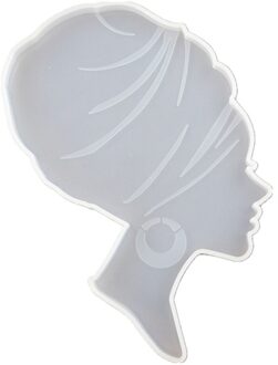 1Pc Beauty Vrouwen Hoofd Vorm Koffiekopje Coaster Hars Mallen Diy Home Decor Cup Mat Handgemaakte Onregelmatige Lade Glossy mold