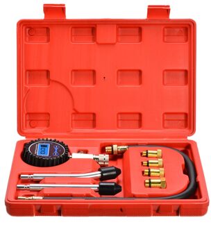 1Pc Benzinemotor Compressie Tester Benzine Gas Motor Cilinder Auto Manometer Tester Met M10 M12 M14 M18 Adapter