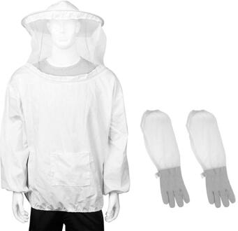 1pc Beschermende Bijenteelt Pak Veilig Handschoenen Bite Bescherming Sluier Kap Lichaam