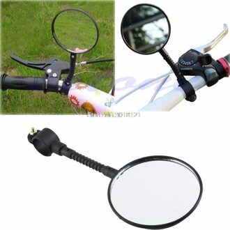 1Pc Bike Spiegels Fietsstuur Flexibele Achter Back View Achteruitkijkspiegel Black