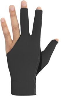 1Pc Biljart Drie Vinger Handschoenen Lycra Anti Skid Snooker Biljart Cue Handschoen Zwembad Linkerhand Hoge Elasticiteit Voor Unisex zwart