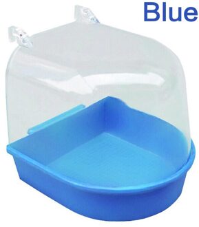 1Pc Bird Bad Wastafel Huisdier Vogel Plastic Water Bad Doos Papegaai Opknoping Water Wastafel Kooi Bad Vogel Voerbak levert blauw