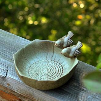 1Pc Bird Feeder Keramische Vogelnest Wastafel Creatieve Voedsel Houder Huishouden Vogel Feeder Voor Huisdier Vogel Huis Tuin