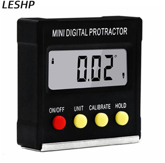1pc Black Mini Digital Protractor Electronic Inclinometer Angle Gauge 360 Tilt Angle Vertical Magnetic Tractors
