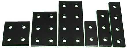 1pc Black Strip Plate aluminum connector fastener 2020 3030 4040 6060 8080 2/3/ 4 Hole Angle Connector Aluminum Mount Plate