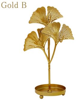 1Pc Bladvorm Iron Oorbellen Ketting Armband Ring Houder Stand Tafel Ornament Display Rekken Sieraden Stand Slaapkamer Opslag