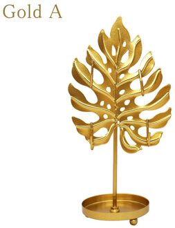 1Pc Bladvorm Iron Oorbellen Ketting Armband Ring Houder Stand Tafel Ornament Display Rekken Sieraden Stand Slaapkamer Opslag