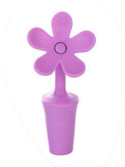 1Pc Bloem Siliconen Bier Wijn Kurk Plug Bottle Cap Cover Kruiden Fles Stopper Bar Bar Keuken Gereedschap Accessoires paars