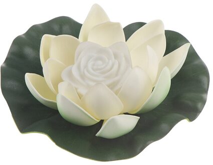 1Pc Bonny Kunstmatige Drijvende Lotu Zonne-energie Nachtlampje Led Spaarlamp Lotu Lamp Voor Garden Pool Vijver Tuin decoratie Donkergrijs