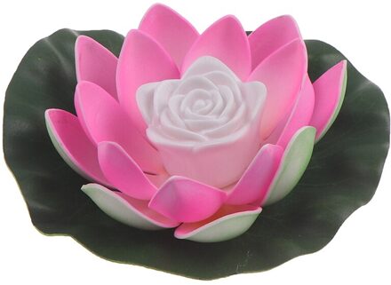 1Pc Bonny Kunstmatige Drijvende Lotu Zonne-energie Nachtlampje Led Spaarlamp Lotu Lamp Voor Garden Pool Vijver Tuin decoratie MULTI