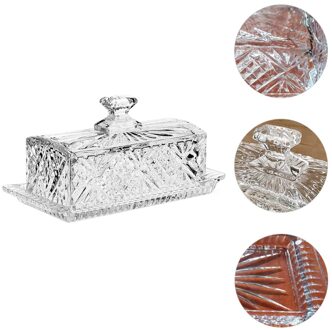 1Pc Boter Doos Glas Schotel Met Deksel Voedsel Container Delicate Boter Keeper