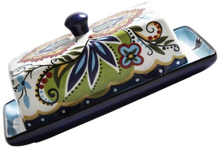 1Pc Boter Doos Keramiek Schotel Met Deksel Voedsel Container Creatieve Boter Keeper
