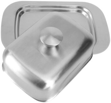 1Pc Boter Opslag Plaat Banket Butter Container Voedsel Container (Zilver)