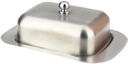 1Pc Botervloot Doos Roestvrij Stalen Container Kaas Server Opslag Keeper Lade Deksel Keuken Servies Voedsel Opslag