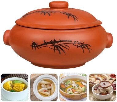 1Pc Braadpan Kookpan Keramische Kookpot Keuken Stoom Pot (Assorti Kleur) geassorteerd kleur