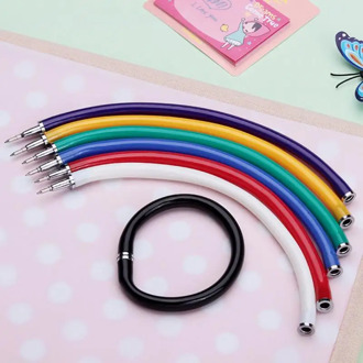 1PC Bracelet Ballpoint Pen Novelty Flexible Writing Ball Pen Stationery School Office Supplies Random Color Student Kids Pens