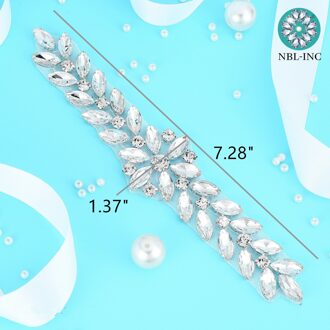 (1Pc) Bridal Rhinestone Diamond Riem Bruiloft Met Crystal Belt Accessoires Bridal Sash Voor Trouwjurk WDD1104 koninklijk blauw