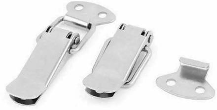 1Pc Cabinet Box Locks Spring Loaded Latch Catch Toggle 44x23mm Stainless Steel Hasps For Sliding Door Window Furniture Hardware