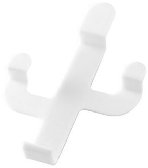 1Pc Cactus Vormige Haken Naadloze Zelfklevende Haak Muur Opknoping Kleding Muur Deur Handdoek Zak Sleutel Hanger Home Keuken Badkamer gereedschap wit