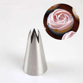 1pc Cake Decorating Nozzle 304 Stainless Steel Icing Baking Pastry Tools Pastry Flower Mout Straight 6-Tooth Cream Nozzle