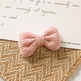 1Pc Candy Kleur Boog Haarspeld Zachte Katoen Schattige Baby Meisjes Geknoopt Bb Clip Haar Clip Koreaanse Zoete Haarspeldjes Roze baby Hairclip 04