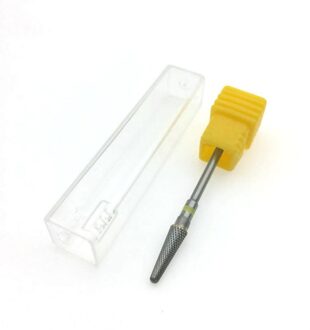 1Pc Carbide Spits Toelopend Nail Boren 4 Size Mills Cutter Apparatuur Voor Manicure Verwijder Nail Gel Bur Boor Accessoires geel