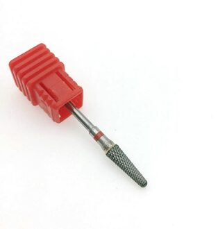 1Pc Carbide Spits Toelopend Nail Boren 4 Size Mills Cutter Apparatuur Voor Manicure Verwijder Nail Gel Bur Boor Accessoires rood
