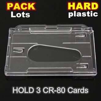 1Pc Card Houders Hard Plastic Dubbele geconfronteerd Kaarthouder Transparante Kaarthouder Horizontale ID Houders