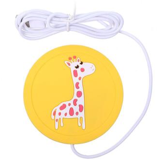 1Pc Cartoon Elektrische Kachel Mokken Coaster Draagbare Usb Siliconen Thermostatische Coaster Verwarmde Mokken Drinken Warmer TXTB1 giraffe