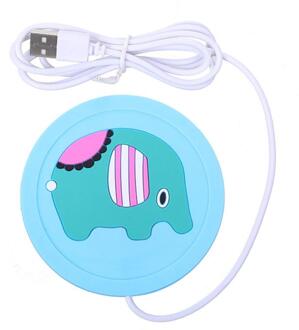 1Pc Cartoon Elektrische Kachel Mokken Coaster Draagbare Usb Siliconen Thermostatische Coaster Verwarmde Mokken Drinken Warmer TXTB1 olifant