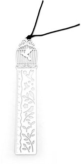 1Pc Cartoon Vogel Vis Metalen Bladwijzer Met Liniaal 2