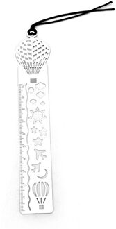 1Pc Cartoon Vogel Vis Metalen Bladwijzer Met Liniaal 3