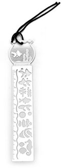 1Pc Cartoon Vogel Vis Metalen Bladwijzer Met Liniaal 4