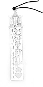 1Pc Cartoon Vogel Vis Metalen Bladwijzer Met Liniaal