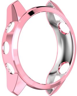 1Pc Case Cover Voor Garmin Forerunner 745 Plating Tpu Beschermhoes Horloge Cover Protector Bumper Frame Smart Horloge Accrssories roze