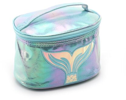 1Pc Casual Mermaid Make Up Tas Vrouwen Reizen Cosmetische Cases Grote Capaciteit Wassen Opbergtas blauw