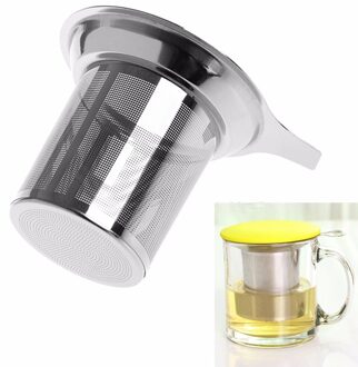 1Pc Chic Rvs Mesh Thee-ei Metalen Cup Zeef Thee Blad Filter Zeef