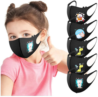 1Pc Children Face Cover Kids Boys Girls Washable Adjustable Cartoon Lovely Mask Cover For Outdoors masque reutilisable enfant