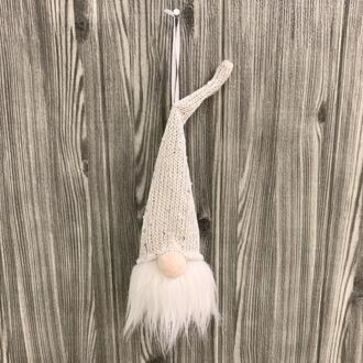 1Pc Christmas Santa Faceless Pop Gnome Hanger Xmas Kous Met Licht Opslag Tas Voor Thuis Vrolijk Kerstfeest Ornament Beige