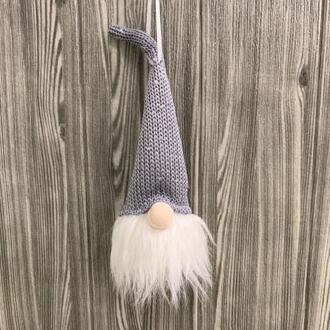 1Pc Christmas Santa Faceless Pop Gnome Hanger Xmas Kous Met Licht Opslag Tas Voor Thuis Vrolijk Kerstfeest Ornament grijs