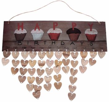 1Pc Chritsmas Verjaardag Speciale Dagen Herinnering Board Thuis Opknoping Decor Houten Kalender Boord Opknoping Ornament Jaar Decoratie