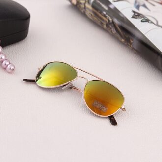 1Pc Classic Zonnebril Jongens Kleurrijke Driver Bril Spiegel Kinderen Kids Bril Metalen Frame Meisjes Reizen Brillen UV400