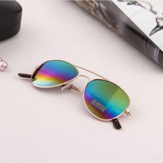 1Pc Classic Zonnebril Jongens Kleurrijke Driver Bril Spiegel Kinderen Kids Bril Metalen Frame Meisjes Reizen Brillen UV400