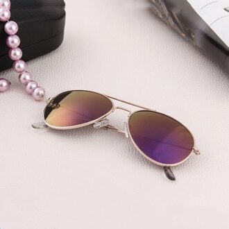 1Pc Classic Zonnebril Jongens Kleurrijke Driver Bril Spiegel Kinderen Kids Bril Metalen Frame Meisjes Reizen Brillen UV400