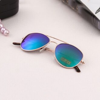 1Pc Classic Zonnebril Jongens Kleurrijke Driver Bril Spiegel Kinderen Kids Bril Metalen Frame Meisjes Reizen Brillen UV400